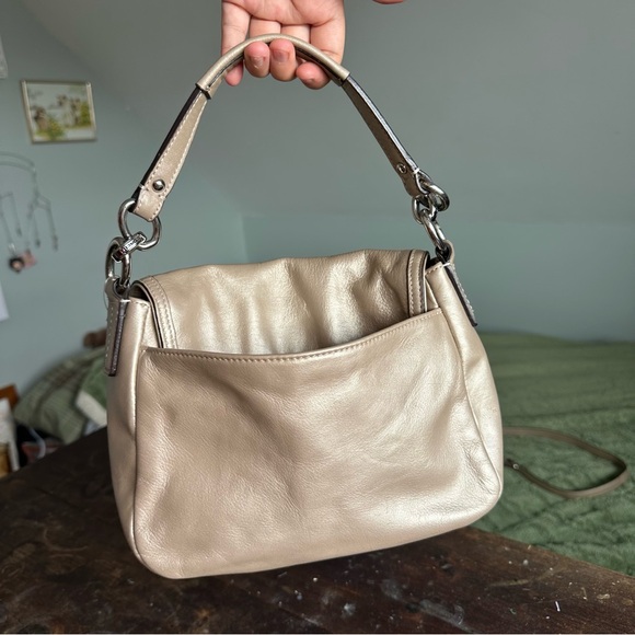 Coach Taylor Flap Adjustable Shoulder Crossbody Bag in Champagne - Picture 3 of 9